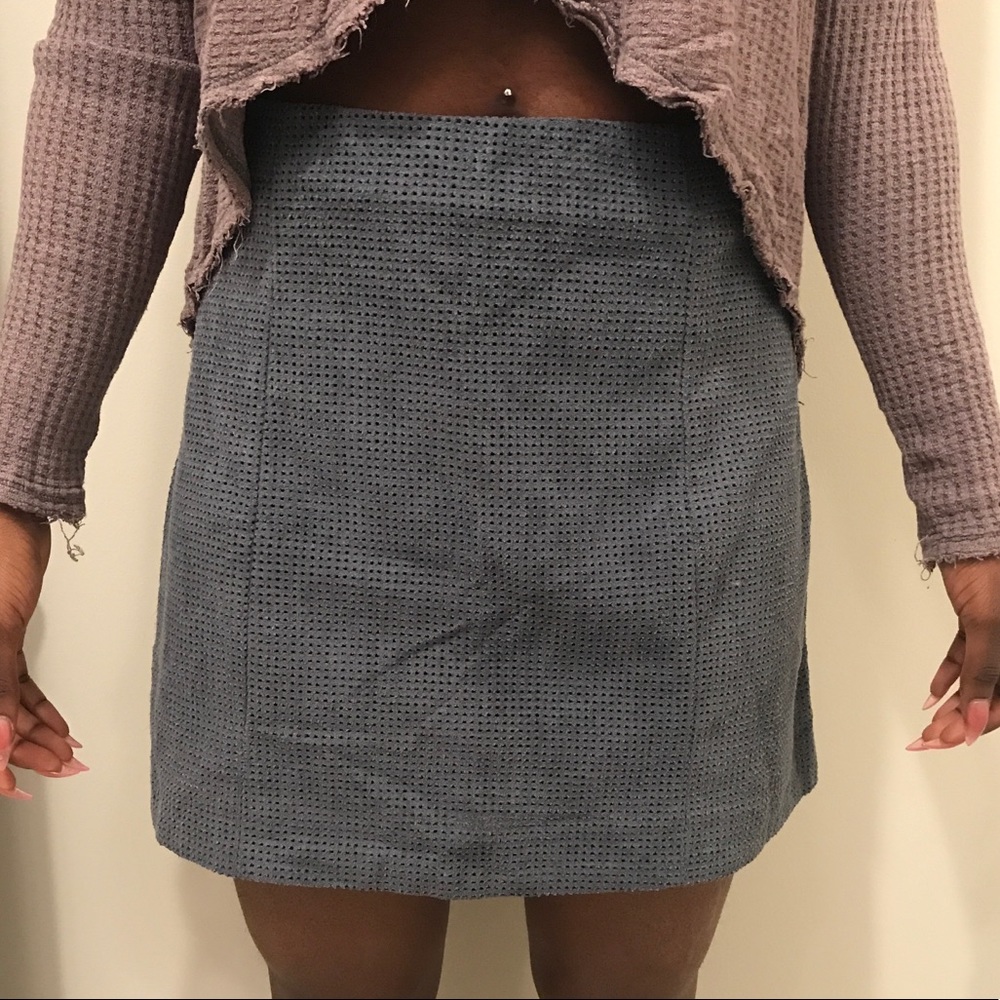 Faux suede pencil skirt